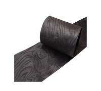 Jet Black Dyed White Ash Random Grain Solid Wood Veneer, 2.5x0.3m(98x11.8inch) 0.3mm Thick, Ideal for DIY Home Decor Furniture Refinishing Cabinet Door Speaker Car Interior and Floor Decoration