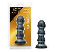 Jet Black Jack 7 Inch Metallic Carbon Butt Plug Suction Cup Anal Bead Sex Probe