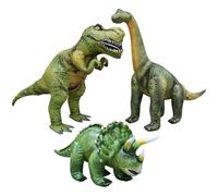 Jet Creations Inflatable T-Rex Brachiosaurus Triceratops Dinosaur Toy 3-pc Bundle 2nd Generation Prehistoric Animal Garden Decor Photo Prop Jurass