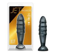 Jet Destructor XL Metallic Black Carbon Butt Plug Suction Cup Anal Dildo Probe