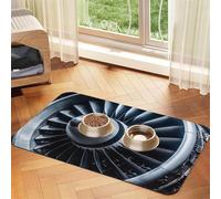 Jet Engine Dog Food Mats for Floors, 16x24 Inch Non-Slip Super Absorbent Pet Food Mat, Dishwasher Dog Mat for Food and Water, Cute Quick Dry Pet Feeding Mat for Dogs Puppy Cats
