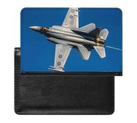 Jet Fighter Passport Holder for Men, PU Leather Passport Cover with Card Slot, Waterproof Passport Protector for Travel, Wallet Protector Case for Women