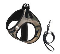Jet fighter print Dog Harness, 2X Buckle,Dog Vest,No Pulling Front Leash Clip,for Small Medium Dogs
