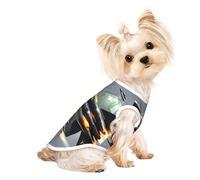 Jet Fighter Print Dog Lightweight Shirt,Summer Cool Breathable Dog T-Shirts,Pet Sleeveless Stretchy Clothes