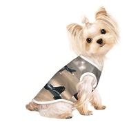 Jet fighter print Dog Shirts for Small Dogs Stretchy T-Shirts Lightweight Tank Top Sleeveless Striped Vest