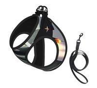 Jet fighter printing Dog Harness with Leash Set, Step-in Breathable Puppy Cat Dog Vest, No Pull Adjustable Puppy Harness