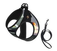 Jet fighter printing Puppy Harness, Dog Harness and Leash Set, Soft Mesh Reflective Breathable Lightweight Vest-Style
