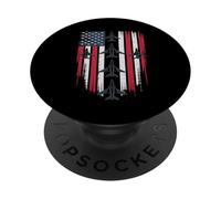 Jet Fighter USA Flag Patriotic Jet Fighters American Flag PopSockets Adhesive PopGrip