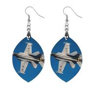 Jet Fighter Wooden Earrings for Women, Vintage Elegant Wood Jewelry, Lightweight Earrings for Wedding, Party, Everyday Jewelry Gift, Apricot shaped, Wood, wood