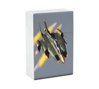 Jet Fighters Cigarette Case Stylish Lightweight Pocket Holder Case for Smoke Waterproof Cigarette Dispenser Cigarettes Accessories for Outdoor Camping Hiking