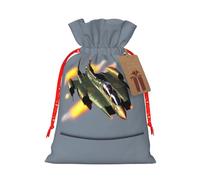 Jet Fighters Print Gift Reusable Drawstring Pouches For Party Favors Seasonal Winter Celebration Bags