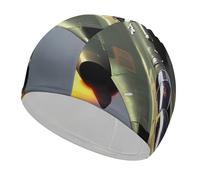 Jet Fighters Swim Cap for Adult, Elastic Fabric Swimming Cap, Comfortable Bathing Cap for Long & Short Hair