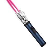 Jet Flame Lighter, Long Butane Refillable Torch Lighter, Windproof lighter Adjustable Jet Flame for Grill, BBQ, Camping, Stove, Candle (Sold without Gas) (Blue)