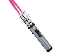 Jet Flame Lighter, Long Butane Refillable Torch Lighter, Windproof lighter Adjustable Jet Flame for Grill, BBQ, Camping, Stove, Candle (Sold without Gas) (Silver)