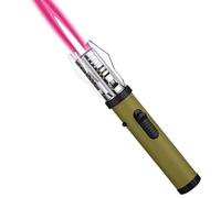 Jet Flame Lighter, Long Butane Refillable Torch Lighter, Windproof lighter Adjustable Jet Flame for Grill, BBQ, Camping, Stove, Candle (Sold without Gas) (Green)