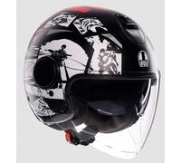 Jet Helmet AGV Eteres E2206 History Matt Black White Red Matte Size S