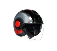 AGV Eteres Levanto Jet Helmet, black-red-silver, size L for Men