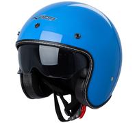 Jet Helmet Cafe Racer Open Face Motorcycle SunVisor Custom Scooter Blue M