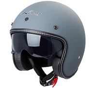 Jet Helmet Cafe Racer Open Face Motorcycle SunVisor Custom Scooter Matt Grey S