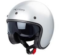 Jet Helmet Cafe Racer Open Face Motorcycle SunVisor Custom Scooter Silver
