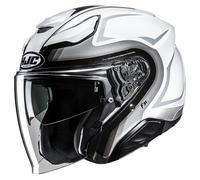HJC F31 Bask Jet Helmet, black-grey-white, size 2XL for Men