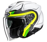 HJC F31 Bask Jet Helmet, grey-white-yellow, size XL for Men