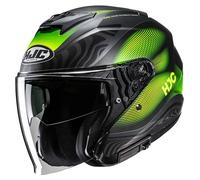 HJC i31 Depe Jet Helmet, black/grey/green, size M (57/58)