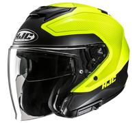 HJC i31 Tevis Jet Helmet, black-yellow, size L for Men