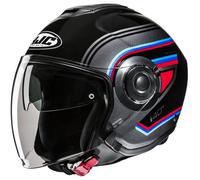 HJC i40N Linia Jet Helmet, black-grey-red, size L for Men