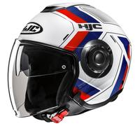 HJC i40N Velu Jet Helmet, white-red-blue, size XL for Men