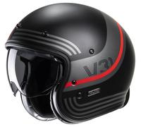 HJC V31 Byron Retro Jet Helmet, black-grey-red, size L