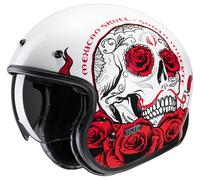 HJC V31 Desto Retro Jet Helmet, white-red, size XL for Men