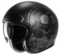 HJC V31 Desto Retro Jet Helmet, black-grey, size S for Men