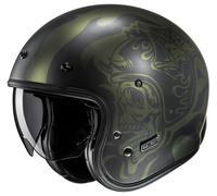 HJC V31 Flame Jet helmet, black-green, size L for Men