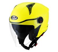 Jet Helmet KYT D-CITY Plain Yellow Fluo
