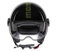 Jet Helmet Momodesign FGTR CLASSIC Stripes Black/Yellow Fluo