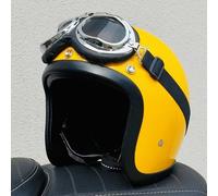 Jet Helmet Motorcycle Open Face Helmet Scooter ECE Approved Classic Jet Helmet Motorcycle Women Men Scooter Helmet Chop Moped Retro Half Shell Motorcycle Yellow Style A1,XL59~60