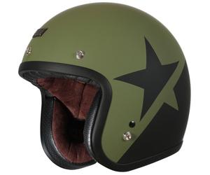 Jet Helmet Origine Primo Star Green Army Black Matte Size S