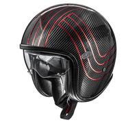 Jet Helmet Premier VINTAGE PLATINUM ED. CARBON EX RED CHROMED