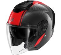 Shark RS Jet Carbon Skin Jet Helmet, black-red, size 2XL