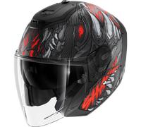Jet Helmet Shark RS JET CARBON SHAYTAN Mat Black Red Anthracite