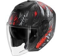 Jet Helmet Shark RS JET CARBON SHAYTAN Mat Black Red Anthracite