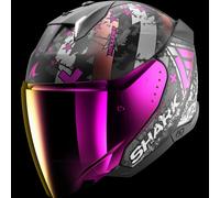 Shark Skwal i3 Jet Hellcat Jet Helmet, black-white-pink, size M for Men