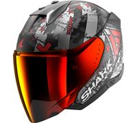 Shark Skwal i3 Jet Hellcat Jet Helmet, black-white-red, size XL for Men