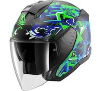 Jet Helmet Shark SKWAL JET PRANZ Mat Black Green Blue