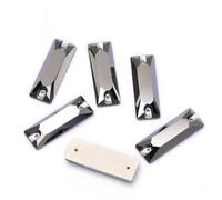 Jet Hematite Cosmic Baguette Sewing Glass Flat Back Gems Sew On Crystal Strass Rhinestone Jet Hematite 9x26mm 36Pcs
