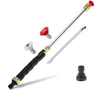 Jet Hose Water Nozzle High Pressure, Handheld Jet Hose Pressure Washer, 2-in-1 High Pressure Power Washer for House, Jet Nozzle for Garden Hose with Adapter and 2 Different Tips Black