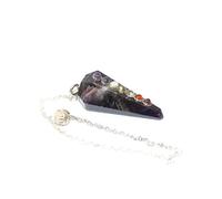 Jet International Amethyst Chakra Pendulum Faceted Cone Shaped Top Quality Crystal Therapy