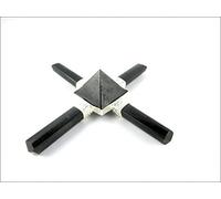 Jet International Black Tourmaline 4 Point Pyramid Generator Gemstone India Handcrafted 40 Page Crystal Therapy Booklet Peace Progress Prosperity Power