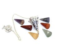 Jet International Chakra Cage Pendulum 2" Interchangeable Cone Silver W/ Pouch Divination Wicca Yes / No Pagan (Pentacle